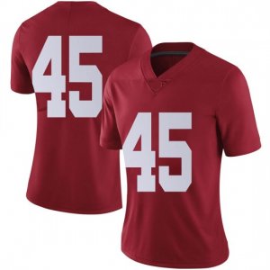 NCAA Women's Alabama Crimson Tide #45 Robbie Ouzts Stitched College Nike Authentic No Name Crimson Football Jersey NV17V06RH
